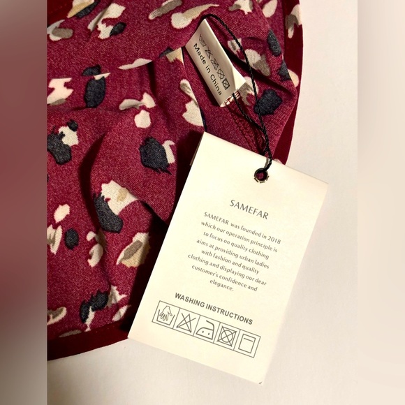 Samefar Womens Tank Top Pleated Crewneck Casual Loose Chiffon Blouses Size S NWT - Picture 8 of 8